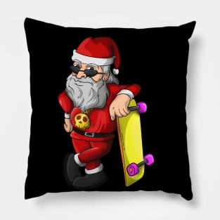 Urban Skater Santa Skateboarding Father Christmas Pillow