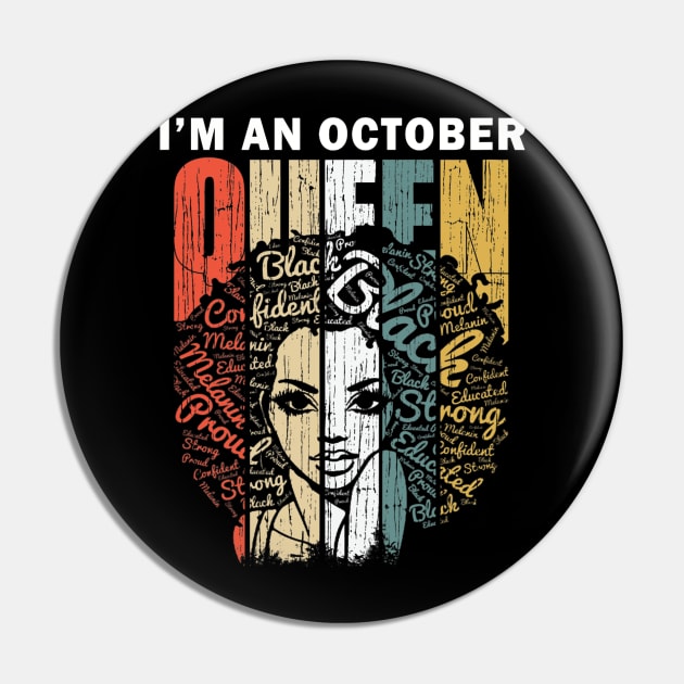 Womens Queens are Born in October Shirts for Women - Birthday Girl Pin by Fowlerbg