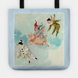 Flying Mime Befriends a Lost Pig Tote