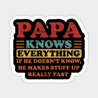 Papa Knows Everything Funny Father's Day Magnet