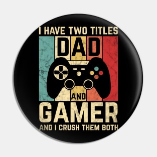 Vintage Gamer Dad Retro Video Games Gift Pin