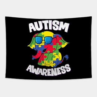 Autism Awareness Elephant Kids Boys Puzzle Pieces Tapestry