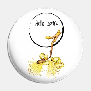 Hello spring - yellow flower Pin