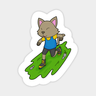 Cat Inline skating Roller skates Magnet