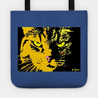 ANGRY CAT POP ART - ORANGE YELLOW BLACK Tote