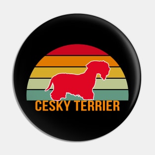 Cesky Terrier Vintage Silhouette Pin