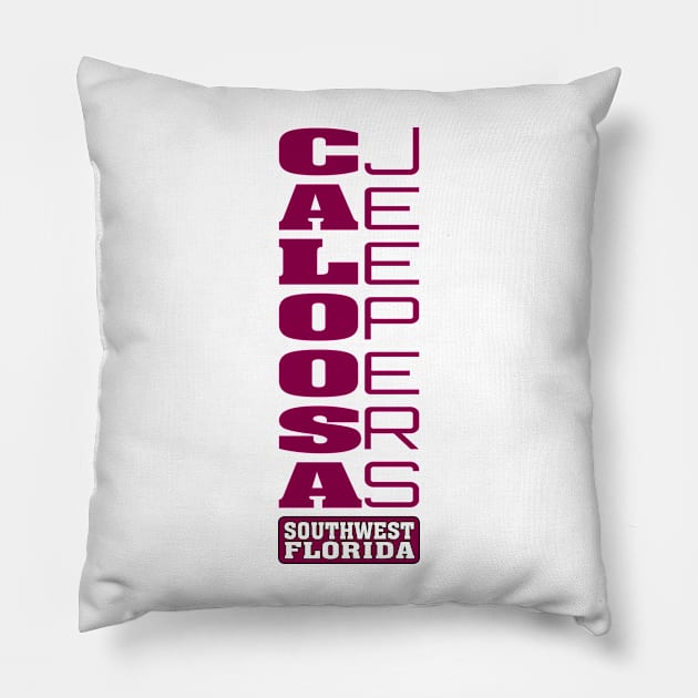 Maroon Vertical Logo Pillow by Caloosa Jeepers 