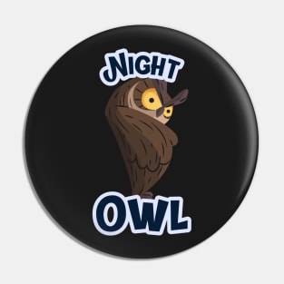Night Owl with Insomnia and Noctural Sleepless Nights Pin