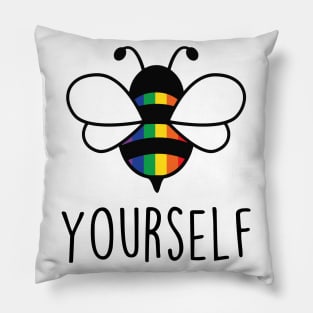 Cute Bee YourSelf Gay Bee Pride LGBT Rainbow Gift Pillow