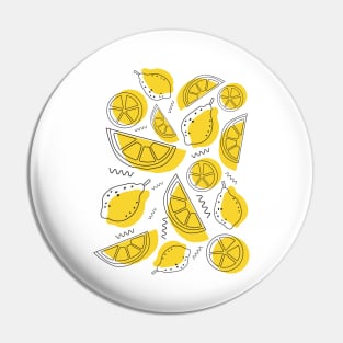 Abstract lemon line pattern Pin