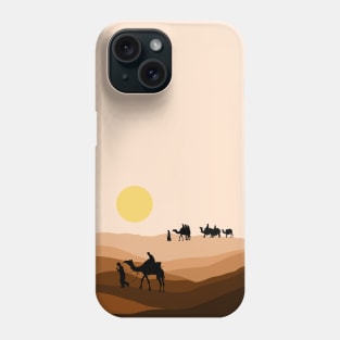 Silhouette of Camel inSahara desert Phone Case