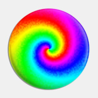 Colourful Tie Dye Rainbow Swirl Summer Pattern Pin