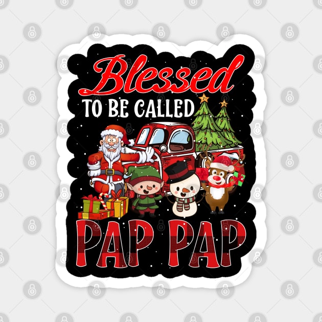 Blessed To Be Called Pap Pap Christmas Buffalo Plaid Truck Magnet by intelus