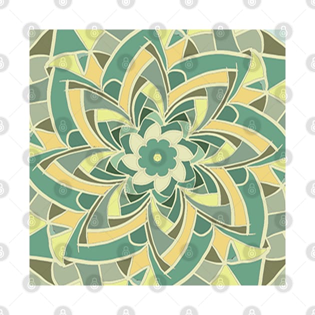 St Patrick's Day Green Mandala Pattern Inspirational Floral by tamdevo1