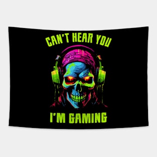 Gamer for Boys Teens Video Gaming Funny Skull Tapestry