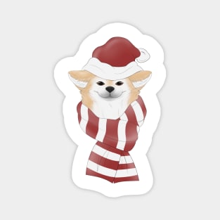 Shiba Akita Dog Christmas X-Mas Magnet