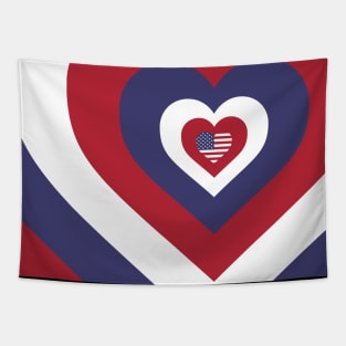 American Flag Hearts Tapestry