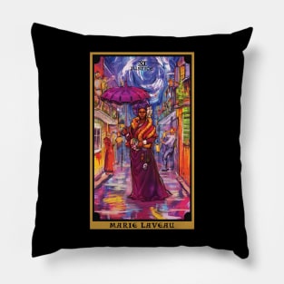 Marie Laveau In The Justice Tarot Card Pillow