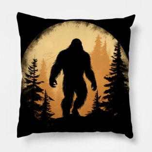 Vintage Bigfoot Design - Nostalgic Tribute to the Legendary Creature Pillow