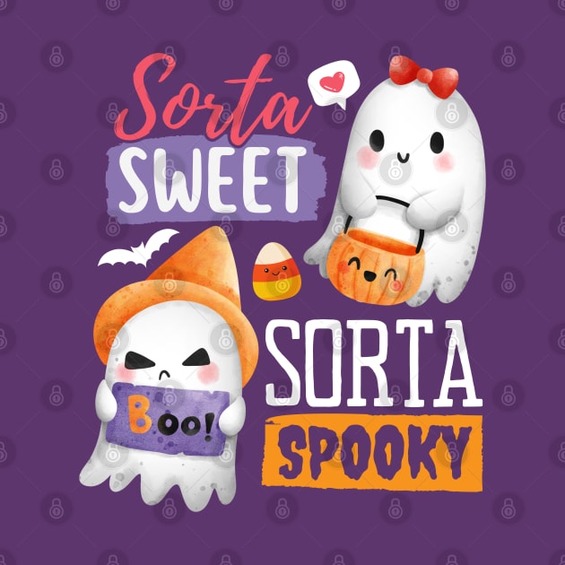 Sorta Sweet Sorta Spooky Cute Halloween Ghosts by Wasabi Snake