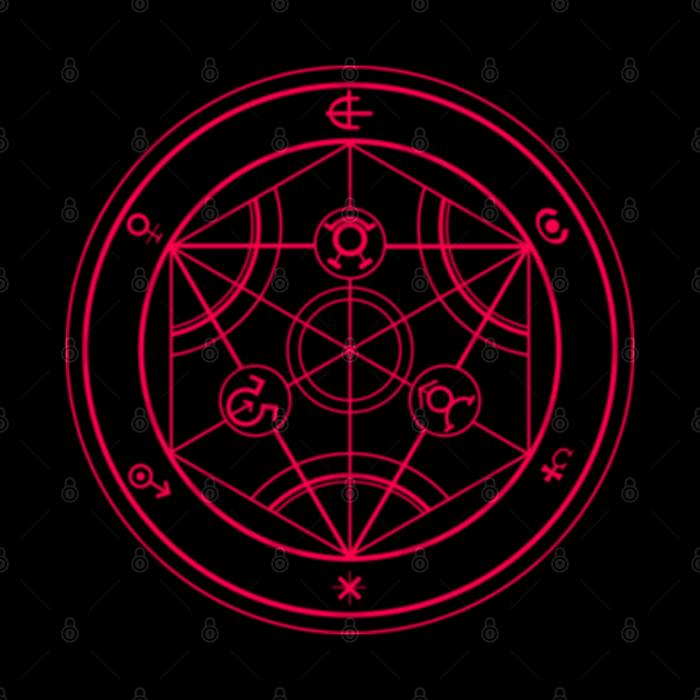 Circle Human Transmutation Alchemy - Full Metal Alchemist - Tapestry ...
