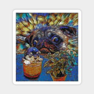 Cute Frenchie Bulldog Oil Painting Magnet