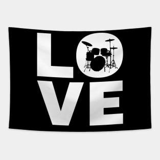 Love Drumming - I Love Drums | Drummer & Percussionist Gift Tapestry