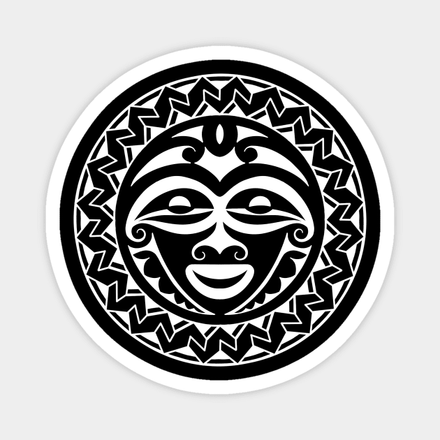 Polynesian inspired tiki face Magnet by Tikitattoo