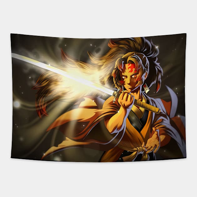 Demon Corp Master Yoriichi Tapestry by Valoka