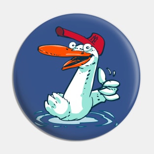 funny duck on the lake sweet cartoon Pin