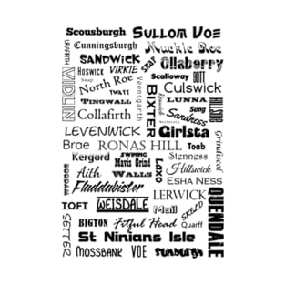 Shetland Mainland Place Names T-Shirt