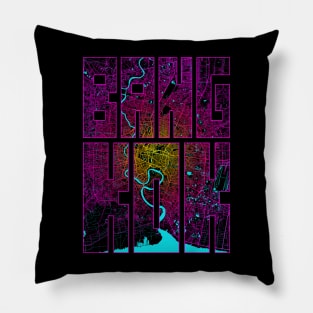 Bangkok, Thailand City Map Typography - Neon Pillow