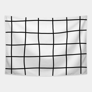 Large Hand Drawn Grid (black/white) Tapestry