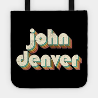 Retro Vintage Rainbow John Letters Distressed Style Tote