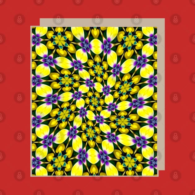 Yellow and Purple Daisy Pattern by PatternFlower