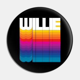 Retro Willie Proud Personalized Name Gift Retro Rainbow Style Pin