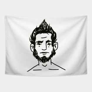 cute young man. sketch portrait Tapestry