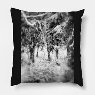 snowy Oregon forest Pillow