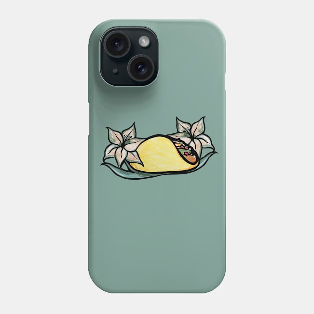 Elegant Taco With Flowers A La Carte Phone Case by bubbsnugg