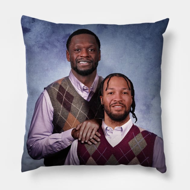 Brunson And Randle Pillow by Buff Geeks Art