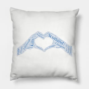 Scotland Love Hands Word Art Scottish Places Pillow