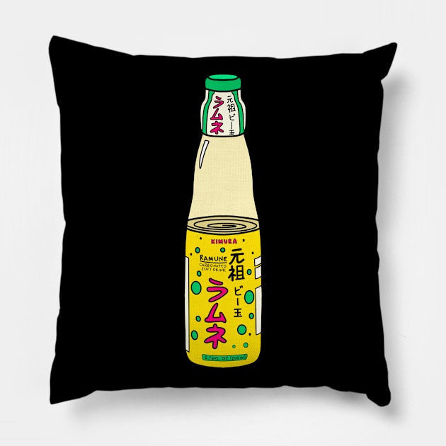 Ramune Soda Japanese Drink Pillow by Kelly Louise Art