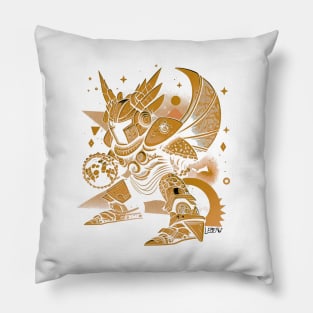 myth cloth gold metallic knight ecopop wing centurion artz Pillow