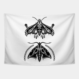 Blackwork Moths Tapestry