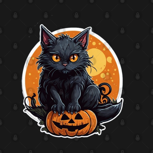 spooky Halloween cat by sukhendu.12