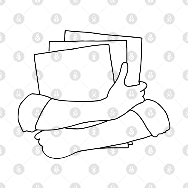 Hands Holding Books Line Art - Hands Embracing Books Line art by Tilila