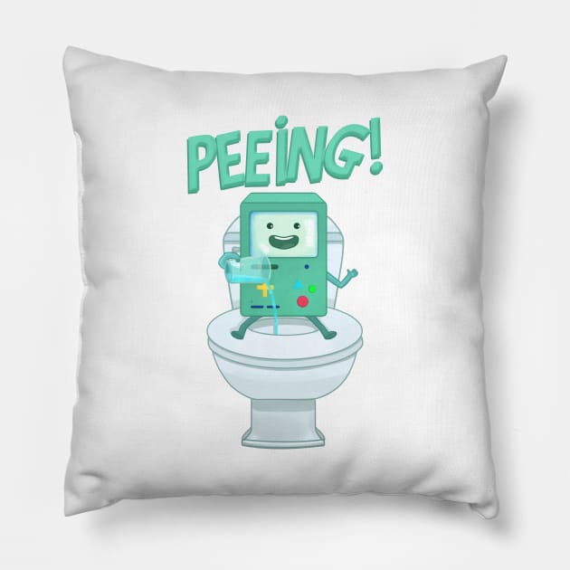 Time to pee // BMO Pillow by ilustraelleg