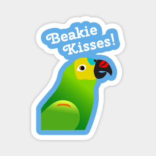 Beakie Kisses Blue Front Amazon Parrot Cute Magnet