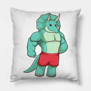 Triceratops as Bodybuilder at Bodybuilding Pillow