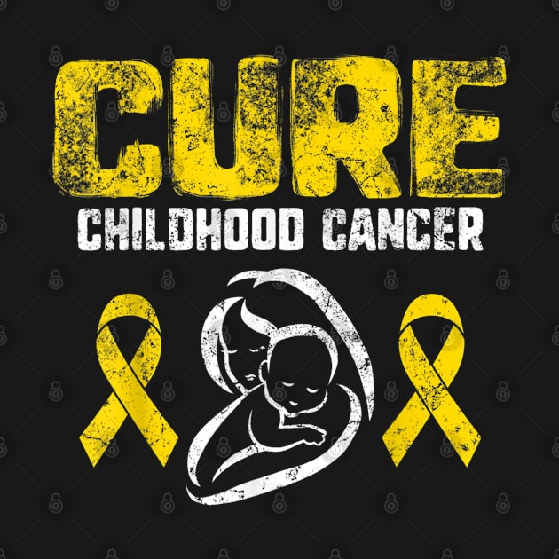 Funny Cancer Cure Childhood Cancer Gold Ribbon Support Mom by designathome